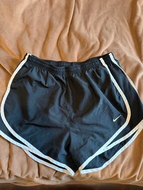 Nike Black Athletic Shorts with White Piping